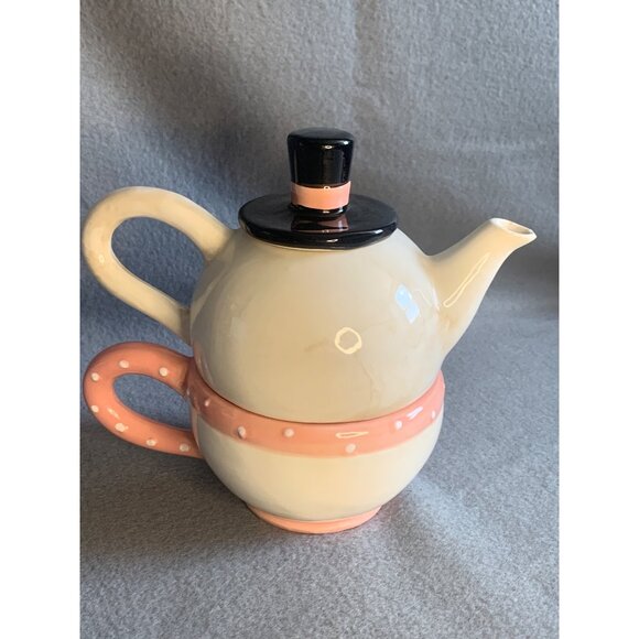 Johanna Parker Snowman Teapot and Teacup Set Vintage Johanna Parker Teapot Set - Picture 3 of 12